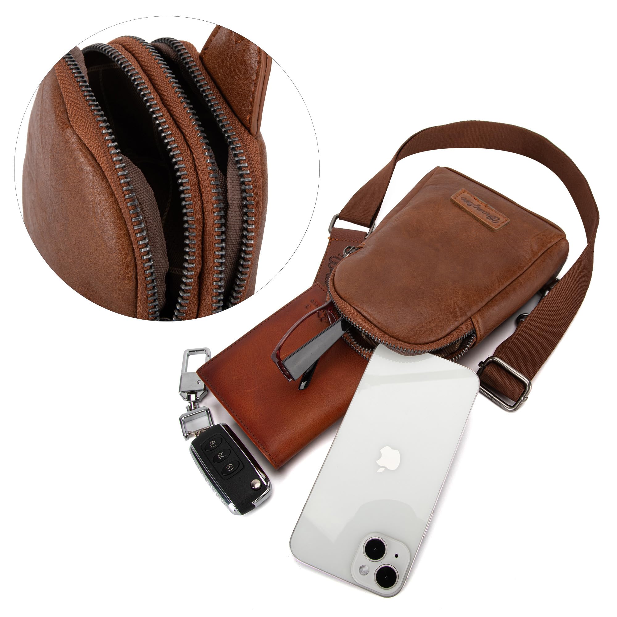 Wrangler Torby na ramię crossbody dla kobiet, torebka na ramię z odpinanym paskiem
