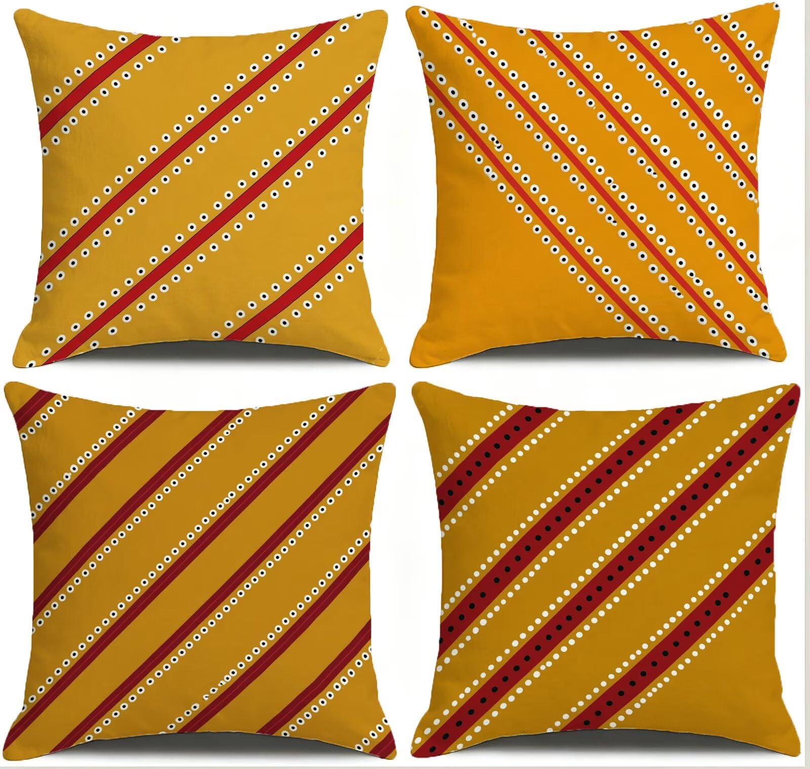 Cojines Exterior Amarillo Funda Almohada 45x45cm Juego de 4, Cod-515