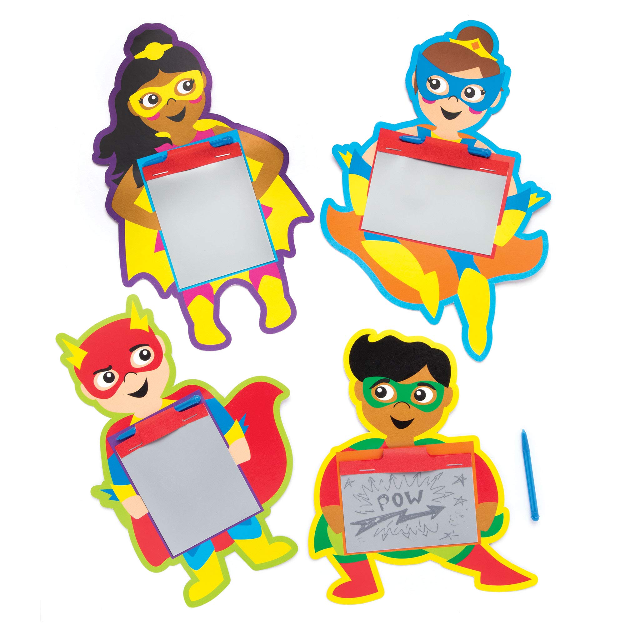 Baker Ross AW709 Star Hero Magic Slates (Pack of 8) Magic Drawing Boards Perfect for Goodie Bags, Halloween Party Favors, Pinata Filler or Birthday Present