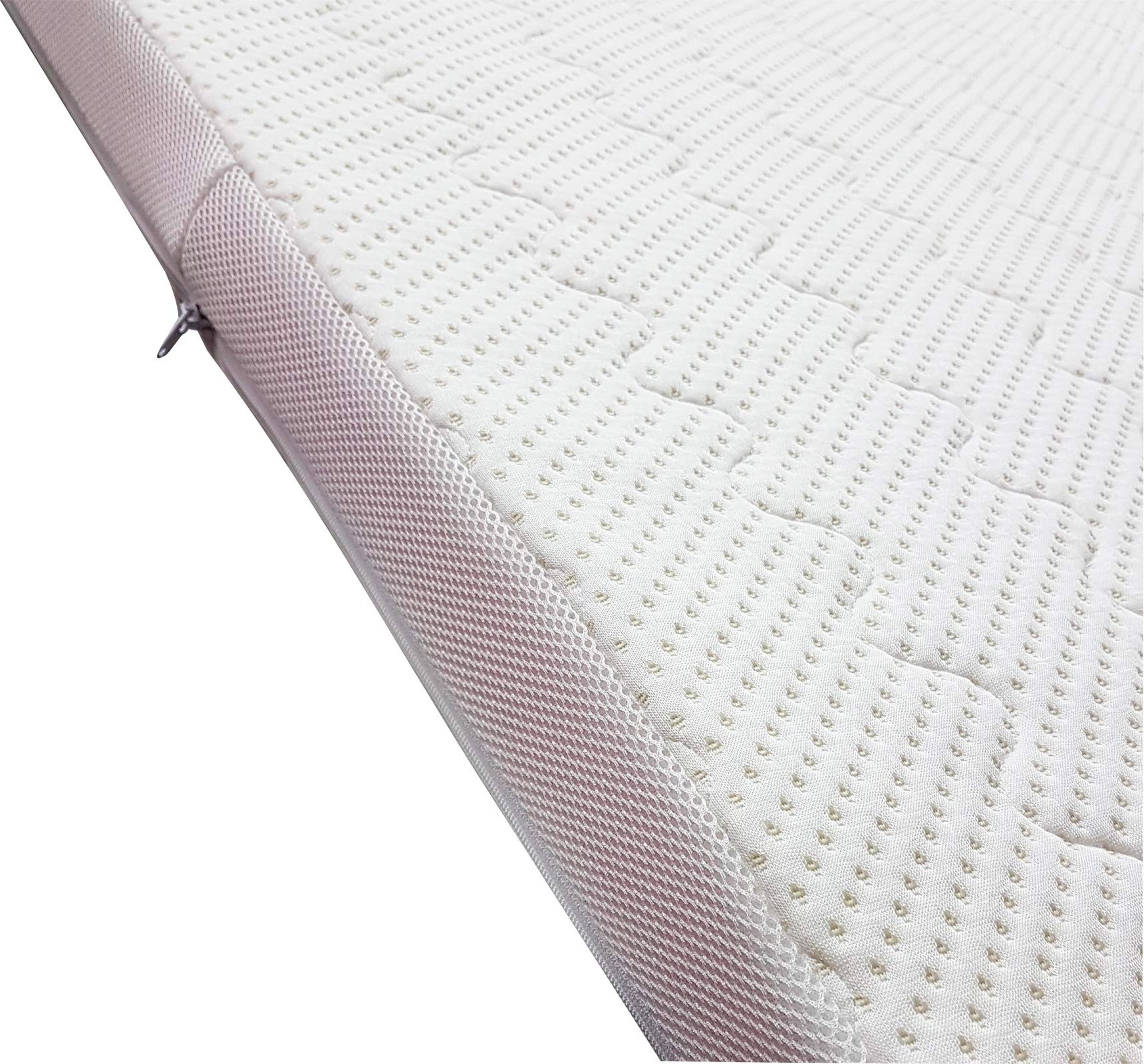 Moon - uxury Visco Topper z bambusowym materacem i podwójnym pokrowcem 8 cm do materacy i łóżka kontynentalnego, nakładka na materac z taśmami mocującymi, wyprodukowano w Europie 100 x 200 x 8 cm