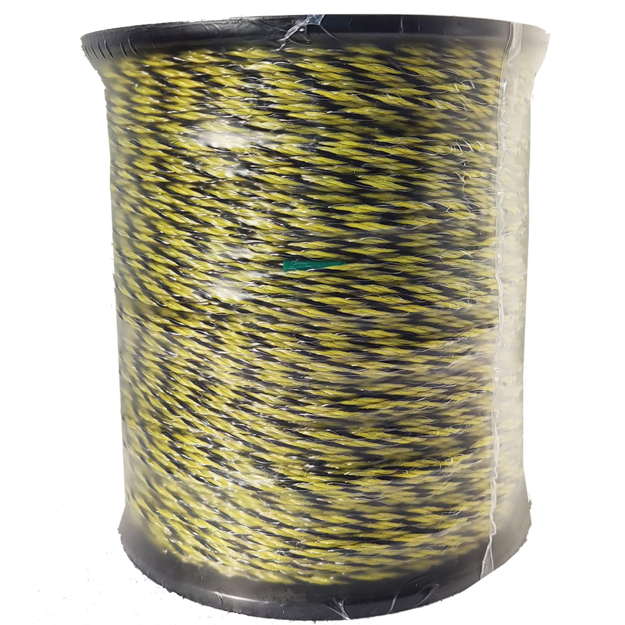 Valla eléctrica portátil de polialambre de 1650 pies y 500 metros, 6 conductores de acero inoxidable para una conductividad confiable, tratamiento UV, resistencia a la corrosión, amarillo y