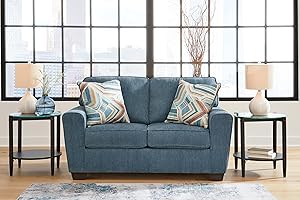Signature Design by Ashley Cashton Casual Contemporary Loveseat for Living Room, Blue