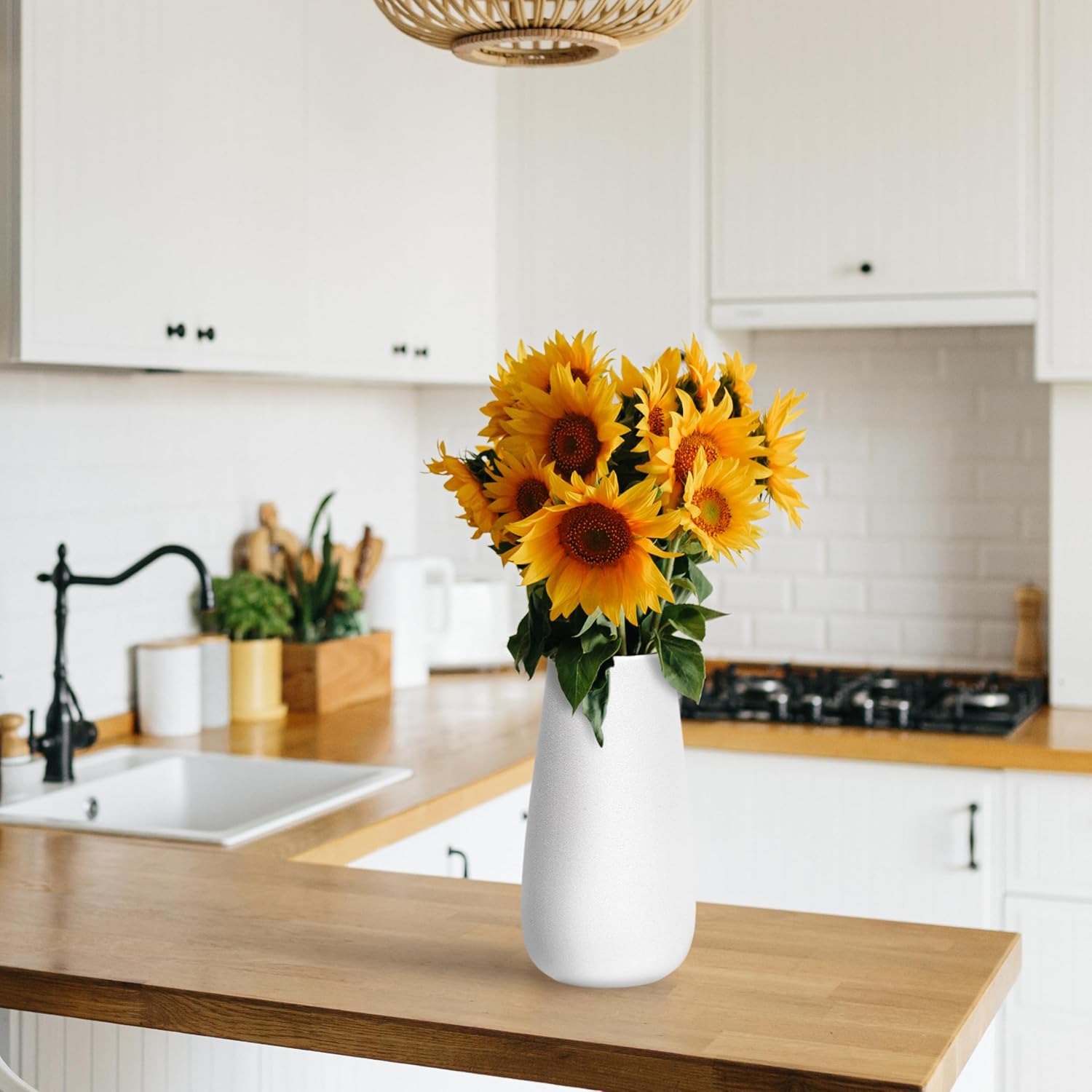 D'vine Dev 12 Inch Ivory Elegant Oval Ceramic Vase for Flowers, Home Décor Vase with Design Box, VS-LD-C-2 - Image 5