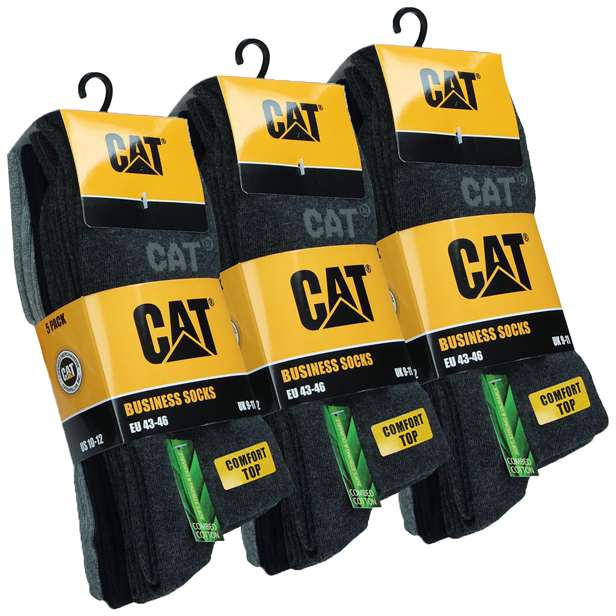Caterpillar 10 Pares Calcetines Media Pantorrilla para Hombre - Para Cualquier Uso - Absorción Humedad - Algodón Cosido a Mano