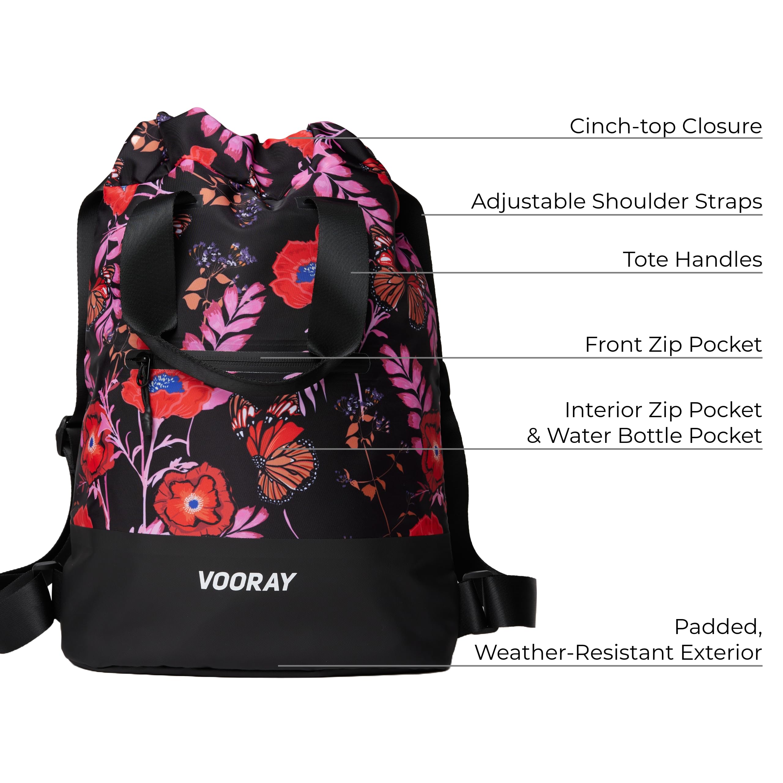 Vooray 23L Zaino da palestra Flex Cinch ultra-resistente con coulisse