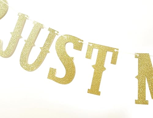 Miniatura 9 de Banner dorado con purpurina de recién casado  Cartel de boda Just Married para decoración de despedida de soltera Just Married  Cartel de bandera