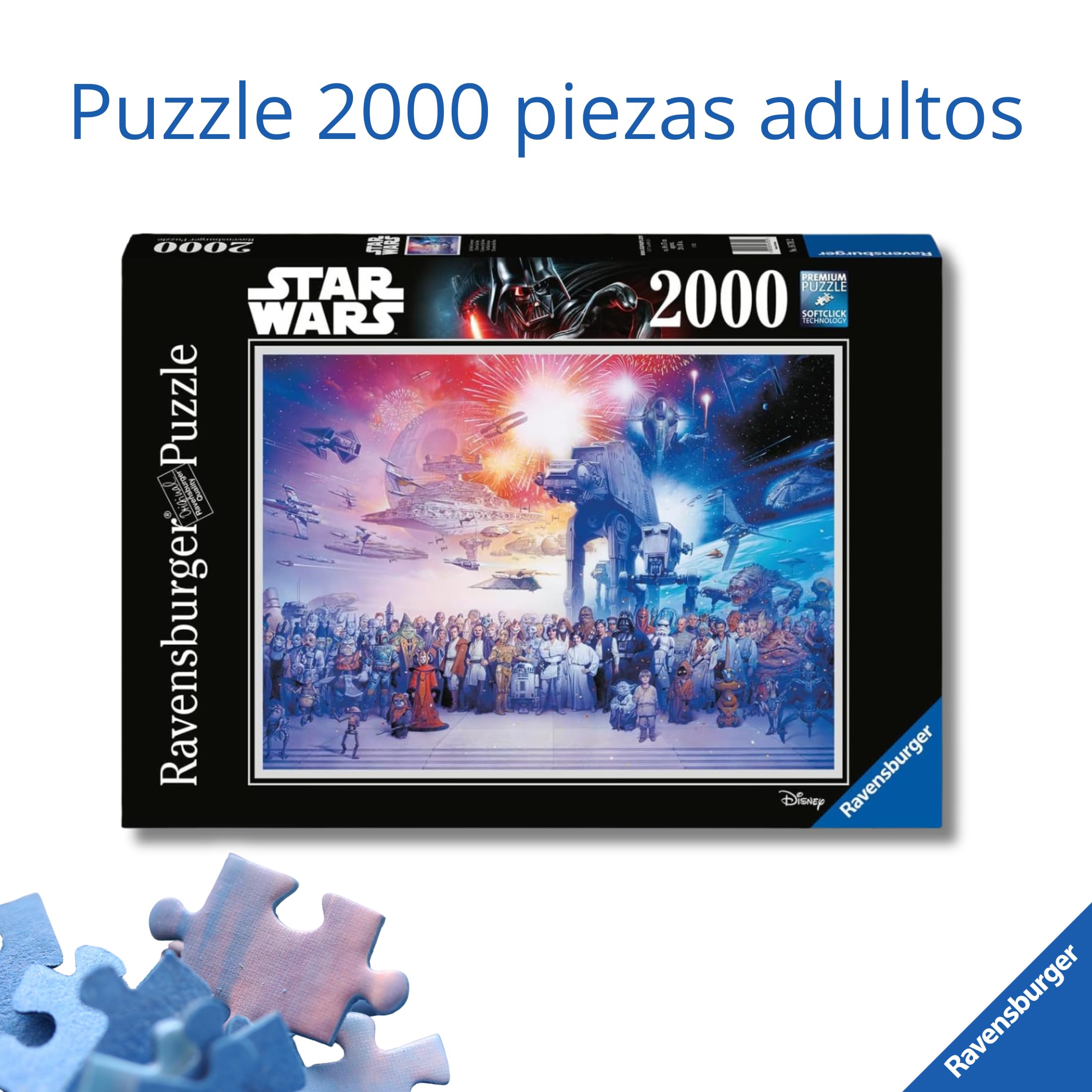 Ravensburger - Puzzle 2000 Piezas Stars Wars | Puzzle Adultos | Rompecabezas Adultos | para Toda La Familia | 98x75 Cm | Regalo Adulto