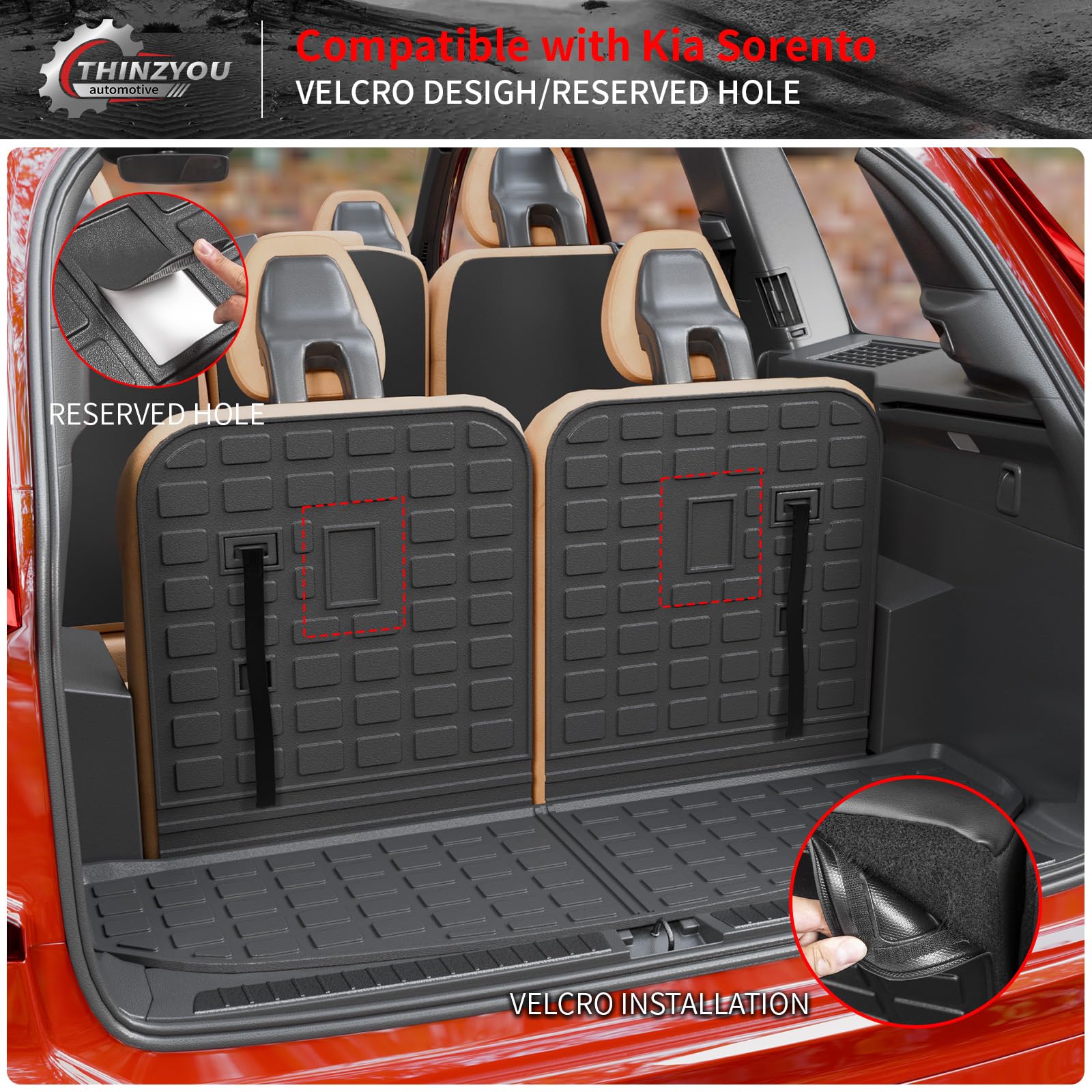 Auto Pelle Tappetini Bagagliaio per Kia Sorento 2020 2021 2022 2023 2024 Full Coverage Personalizzazione Trunk Mat Boot Mats Protezione Accessori,Coffeestyle