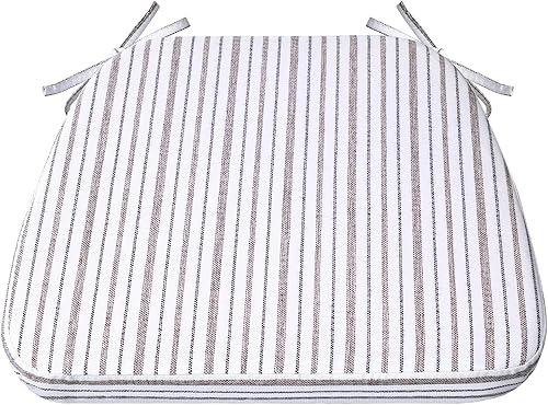 Miniatura 83 de AAAAAcessories Cojines en forma de D, espuma de 2 pulgadas de grosor, con lazos y funda extraíble lavable a máquina, 17 x 16 pulgadas, juego de 4