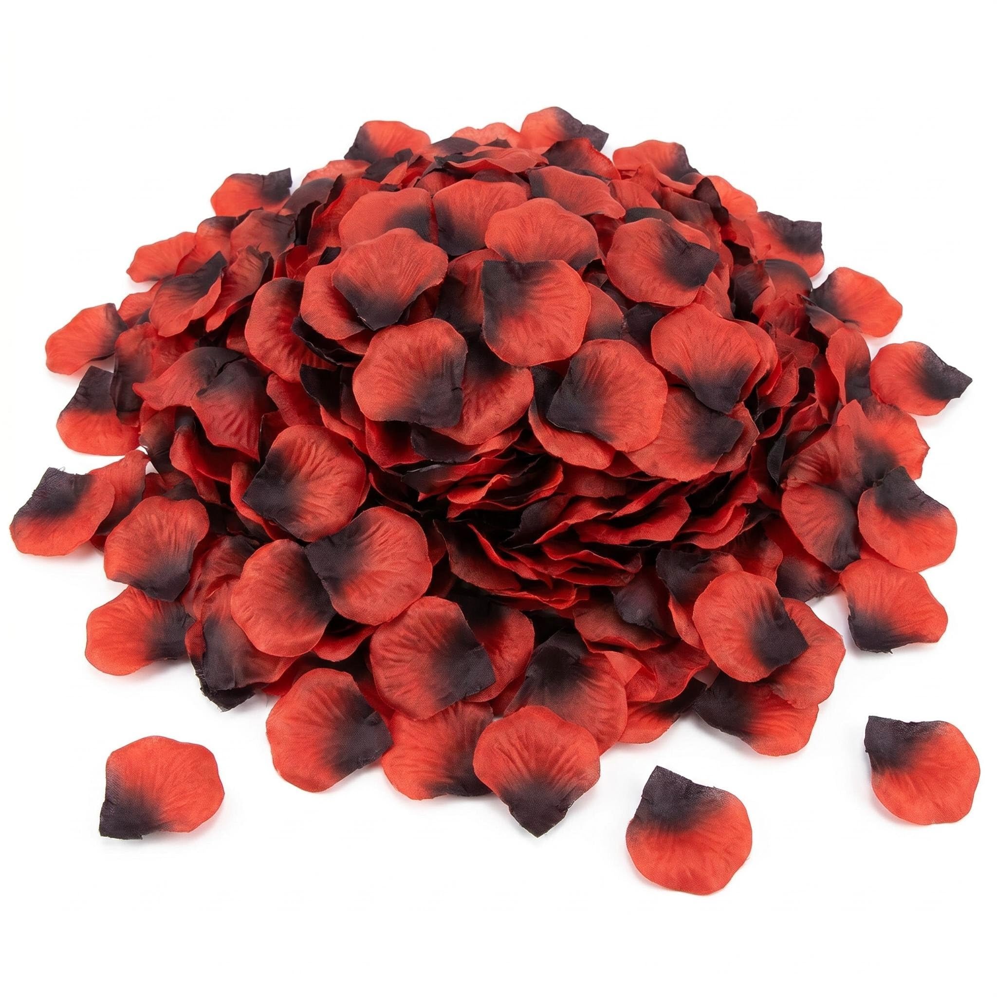 Ertzinla 3,000 artificial rose petals; red artificial roses; odourless and colourfast; ideal for romantic settings, wedding anniversaries, romantic gestures and birthday celebrations (3000, Dark Red)