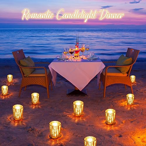 Miniatura 4 de Raiten 50 portavelas votivas de vidrio a granel, portavelas votivas, portavelas de té para decoración de fiesta de San Valentín, centro de mesa de