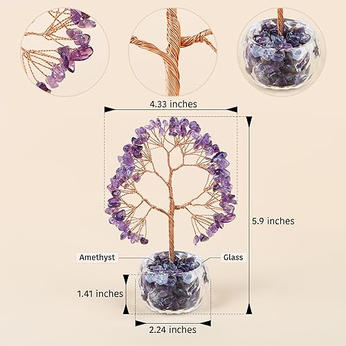 Miniatura 4 de ZenBless Árbol de dinero de cristal curativo de citrino, árbol de 7 chakras, árbol de la vida, cristales falsos, árbol bonsái, Feng Shui, Reiki,