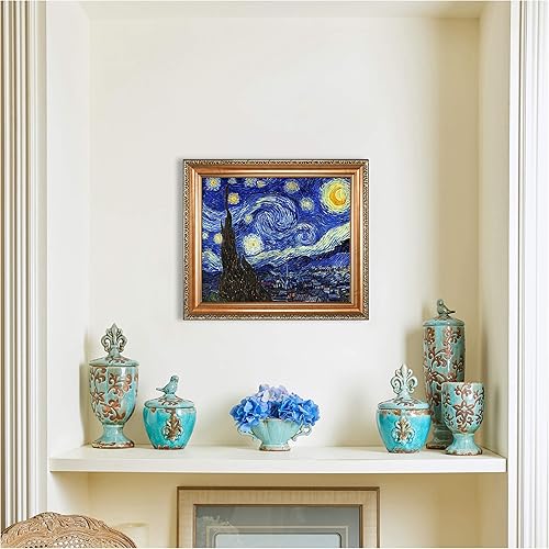 Miniatura 435 de A&T ARTWORK The Starry Night de Vincent Van Gogh. Tamaño del marco: 36 x 30 pulgadas, tamaño de la imagen: 30 x 24 pulgadas, reproducciones clásicas