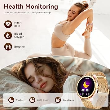 Smart Watches for Women, HD Screen Fitness Tracker 5ATM Waterproof