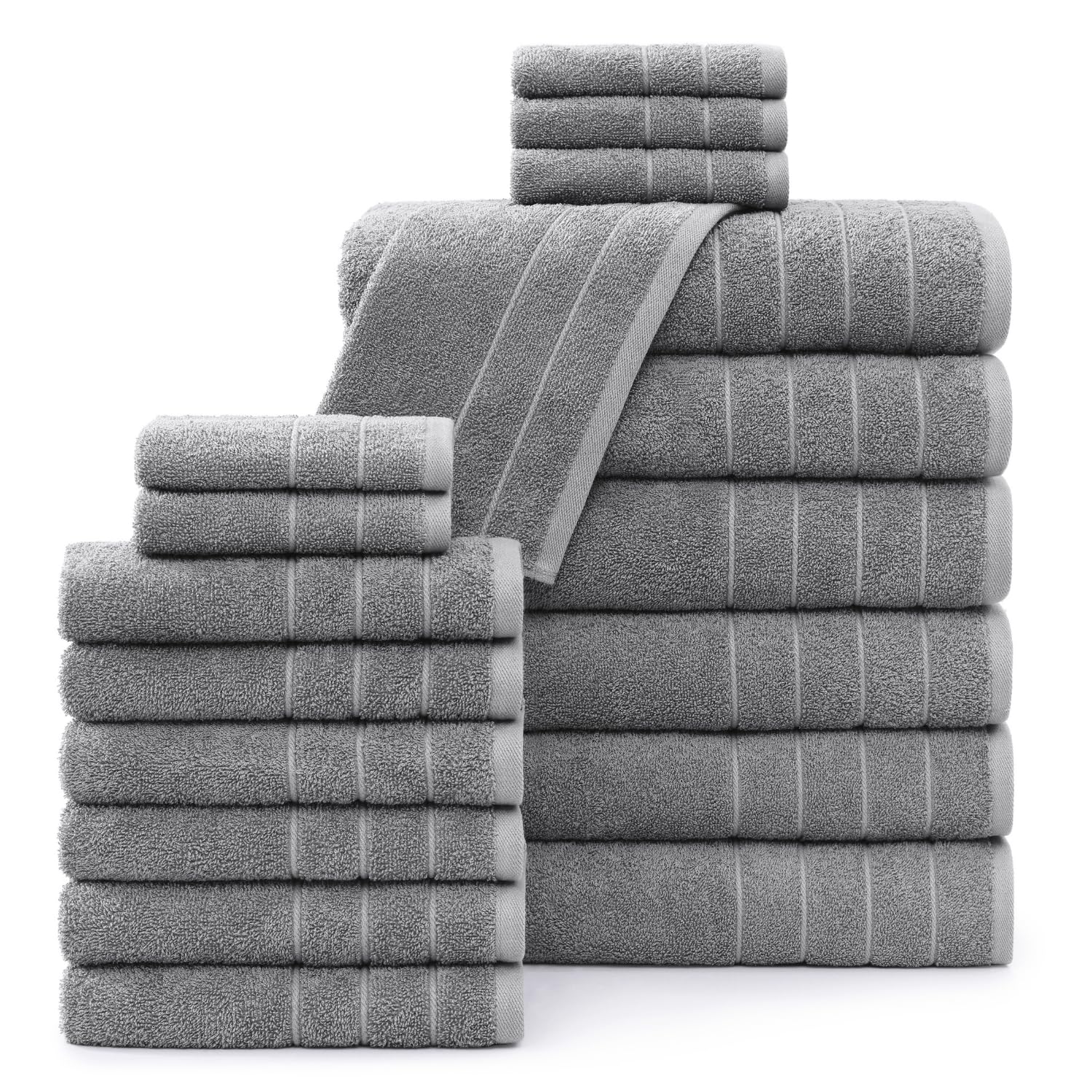 Amazon.com: Casa Platino Bath Towels, 18 Piece Towel Set, 6 Large Bath Towels(30"x 60"), 6 Hand ...