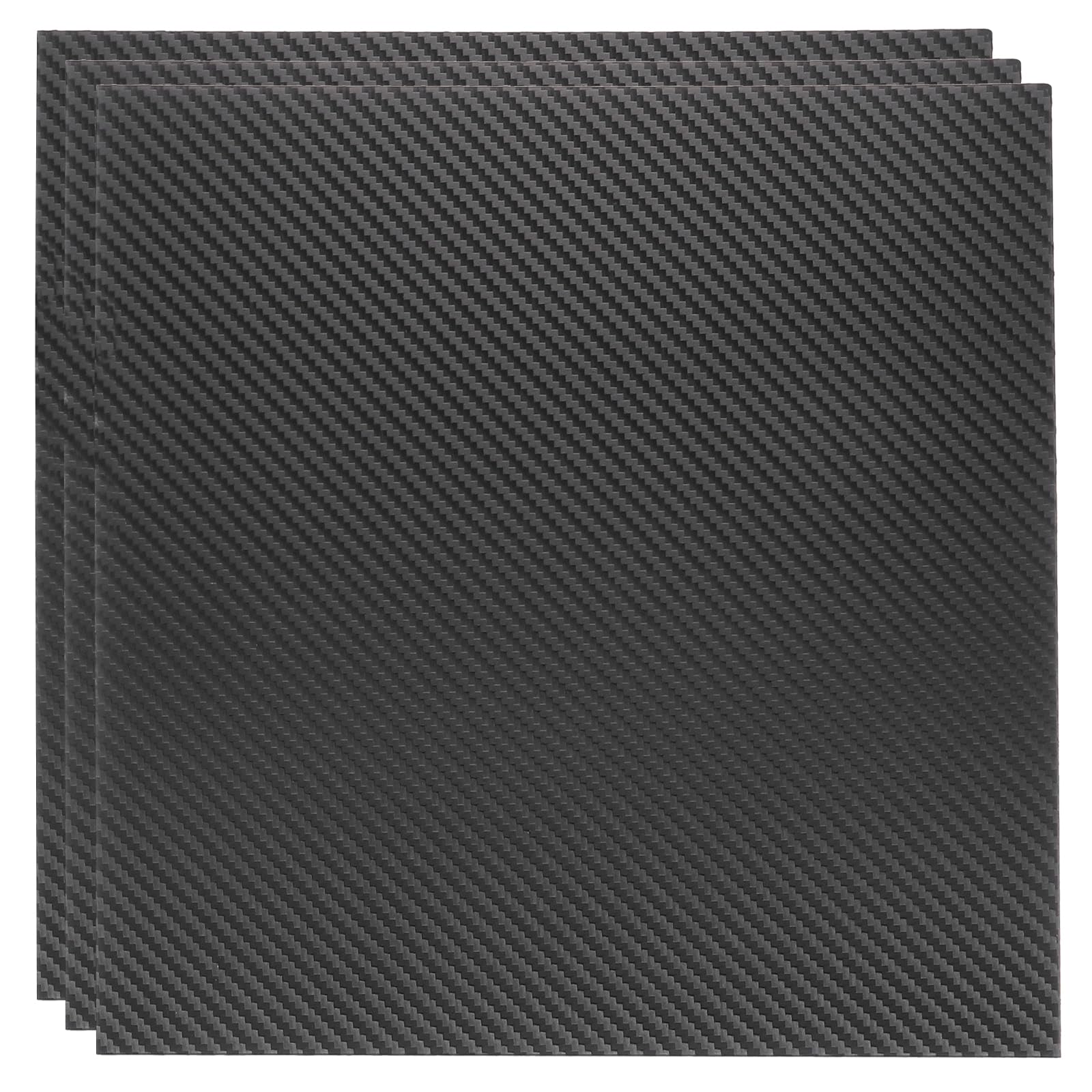 Rebower ABS Plastic Sheet 12 x 12 Inch,Flexible Plastic Sheets 1/16 Inch Thick Thermoplastic Sheet with Carbon Fiber Black for DIY Crafts Decors 3Pcs