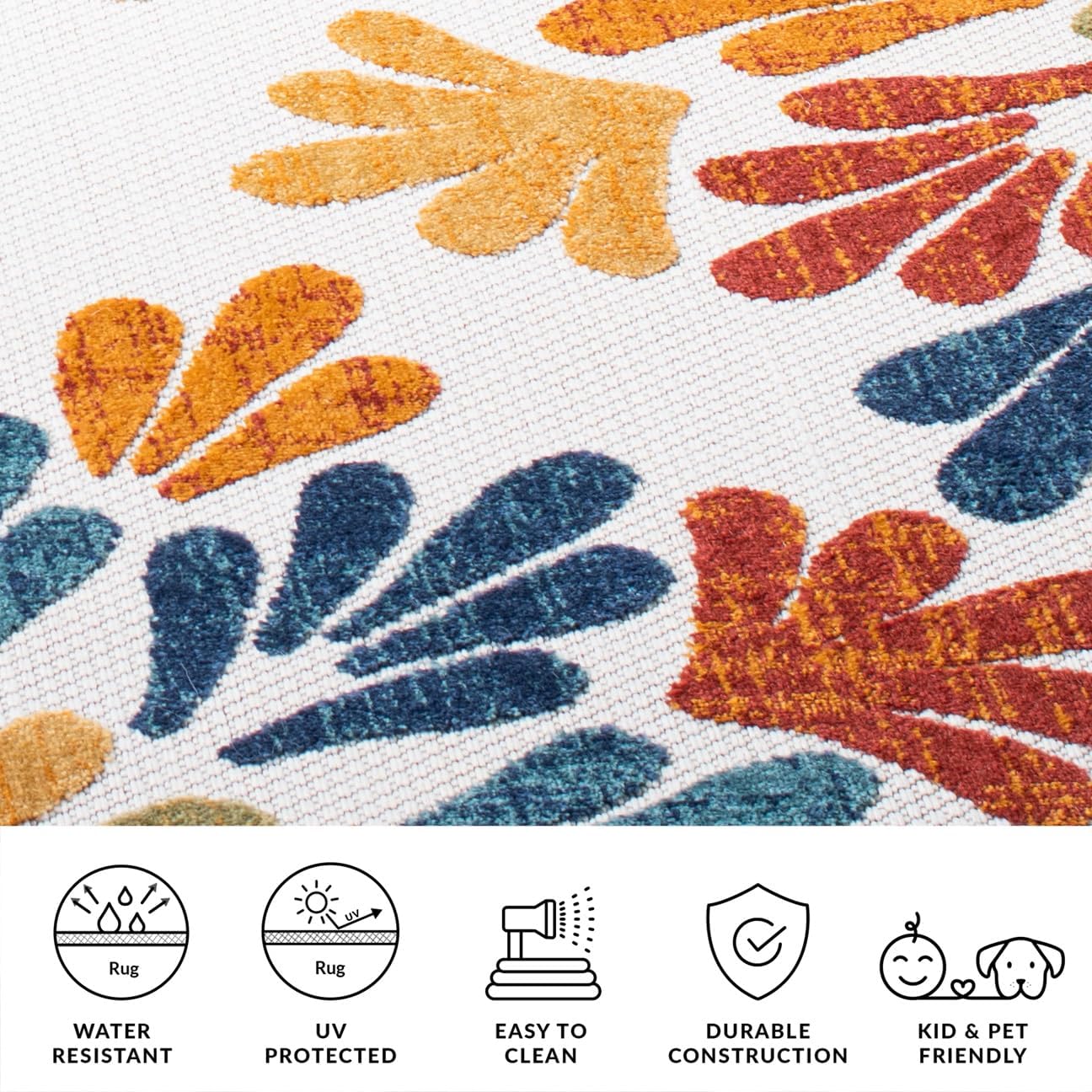SAFAVIEH Washable Rug Outdoor Cabana Collection - 3' x 5', Cream & Red, Non-Shedding & Easy to Clean, Ideal for Patio, Backyard, Mudroom (CBN800A)