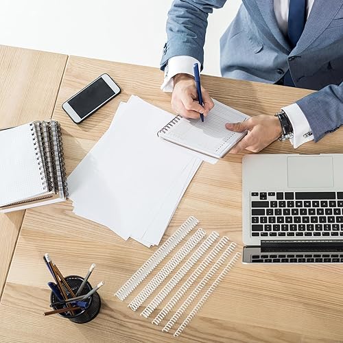 Miniatura 7 de Leinuosen Paquete de 120 bobinas de encuadernación en espiral de plástico, bobinas de varios tamaños para encuadernar, peines y espinas (14 516 38