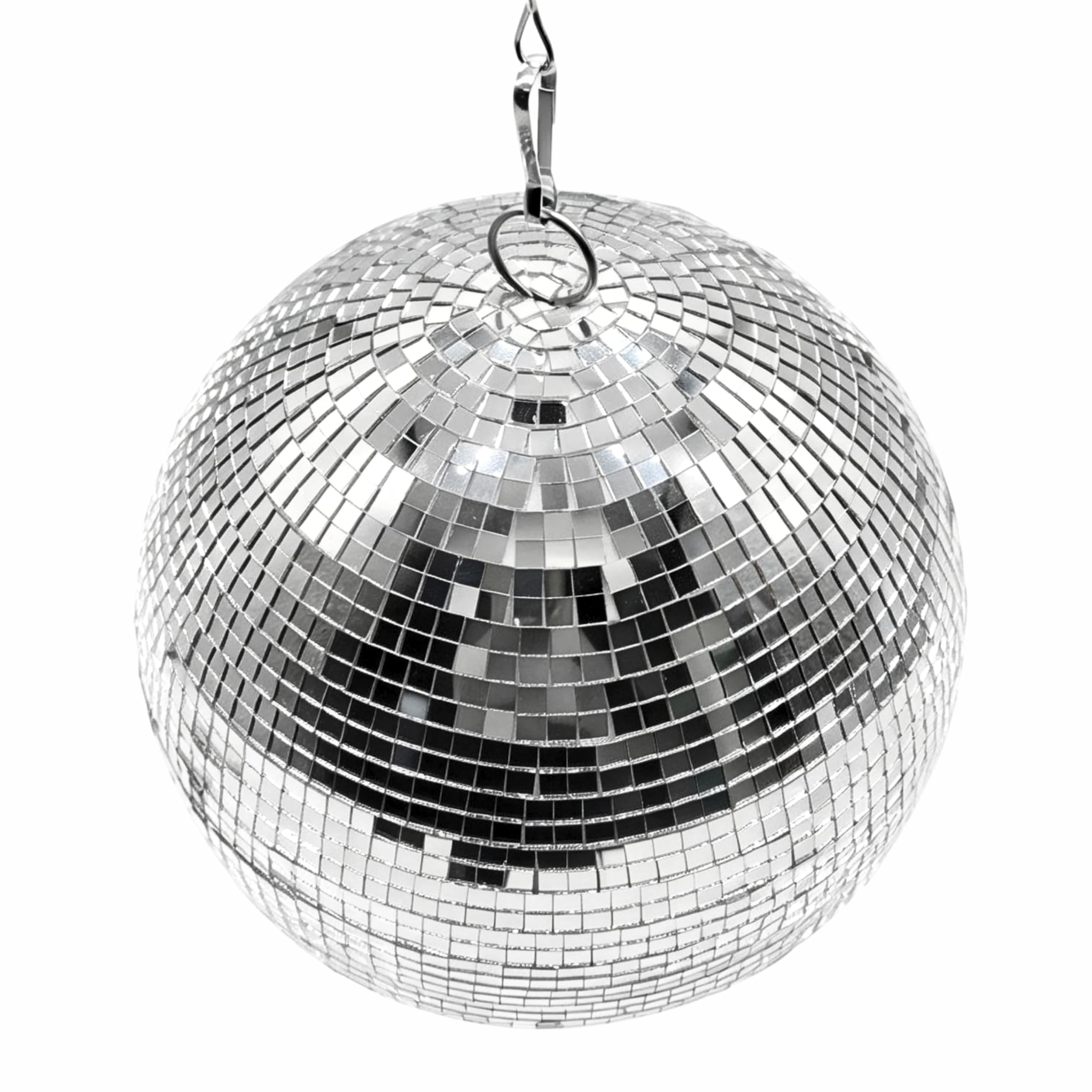 Boule disco à suspendre de 20,3 cm – Sphère réfléchissante pour mariage, anniversaire, vacances et piste de danse – Ornement à suspendre étincelant avec chaîne en métal de 50,8 cm pour événements et
