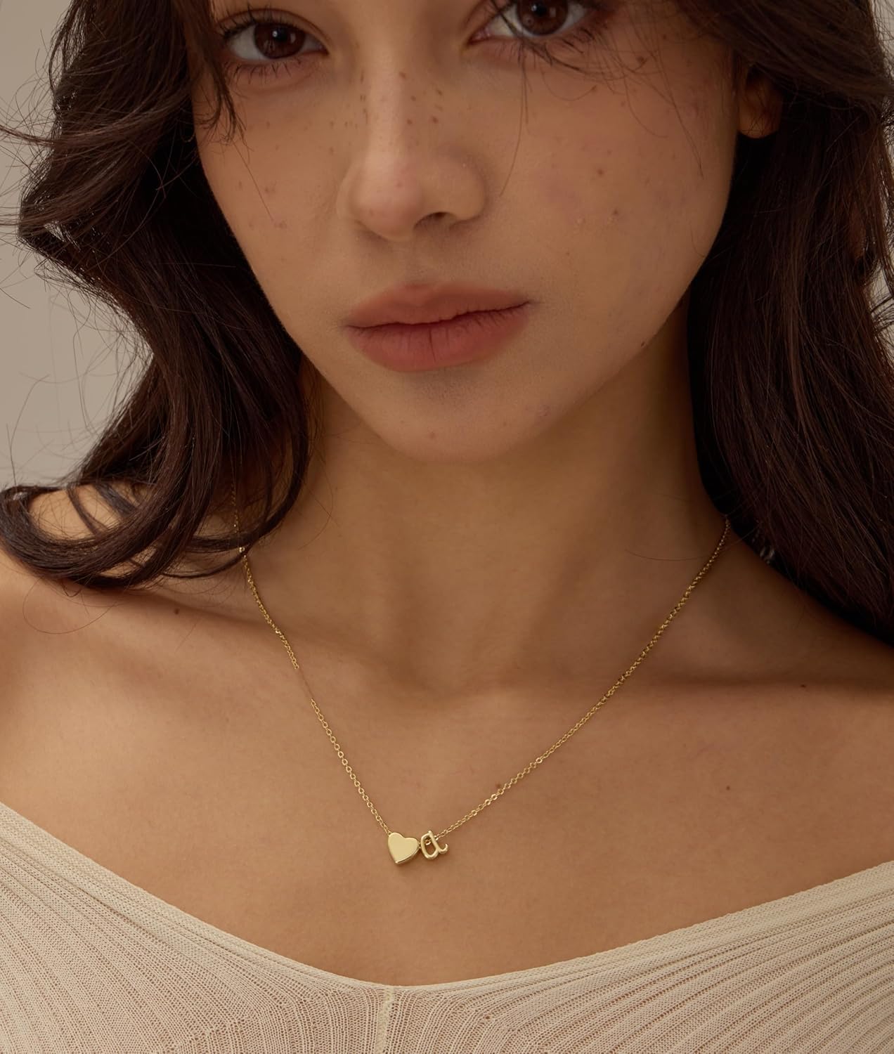 Valentines Gifts Gold Initial Necklaces for Women Trendy 14K Gold Plated Heart Charm A-Z Letter Pendant Necklace Dainty Letter Necklace Personalized Custom Name Necklaces Women's Jewelry Gifts - Image 2