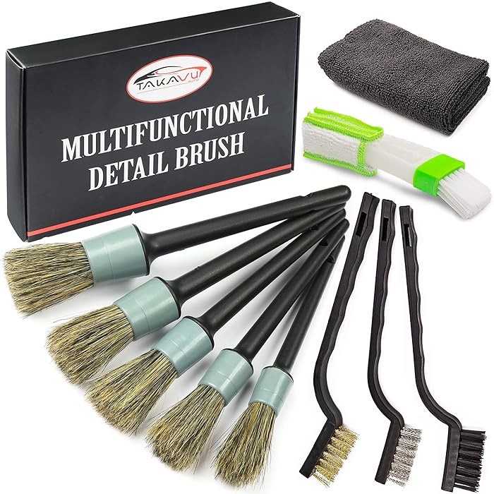Buy Master Detailing Brush Set, 5 Different Brush Sizes & Microfiber