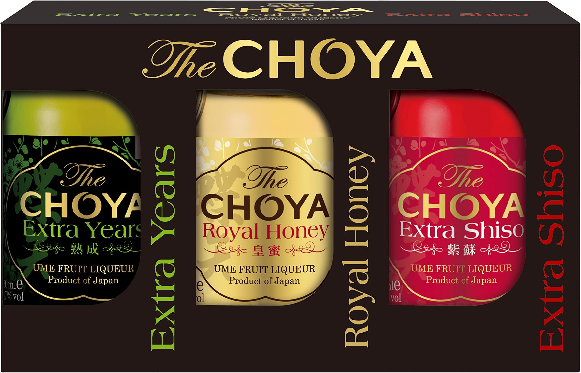 Choya Umeshu Mini Multi Pack Containing of Extra Years Liqueurs, 3 x 5 cl