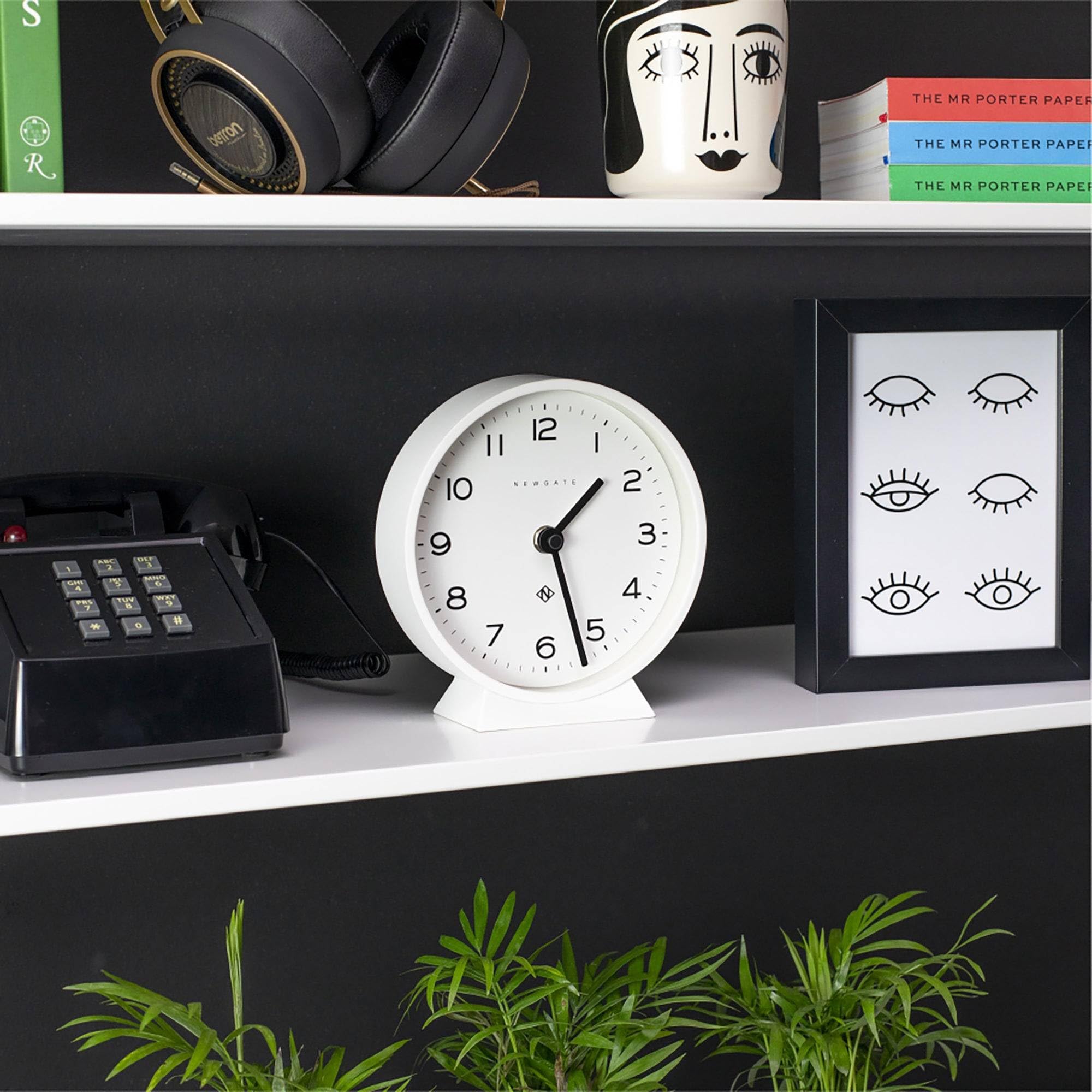 Orologio Da Mensola Newgate Mantel, Silenzioso Senza Ticchettio, Quadrante Minimalista, 16,9x16x6,1 Cm, Movimento Al Quarzo, Vetro, Per Soggiorno O Ufficio