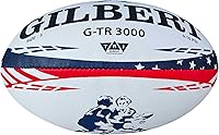 Gilbert G-TR3000 Stars & Stripes Rugby Training Ball - Durable USA Design, TRI Grip for Schools & Clubs