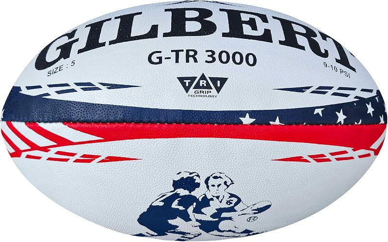 Gilbert G-TR3000 Balón de entrenamiento de rugby con estrellas y rayas