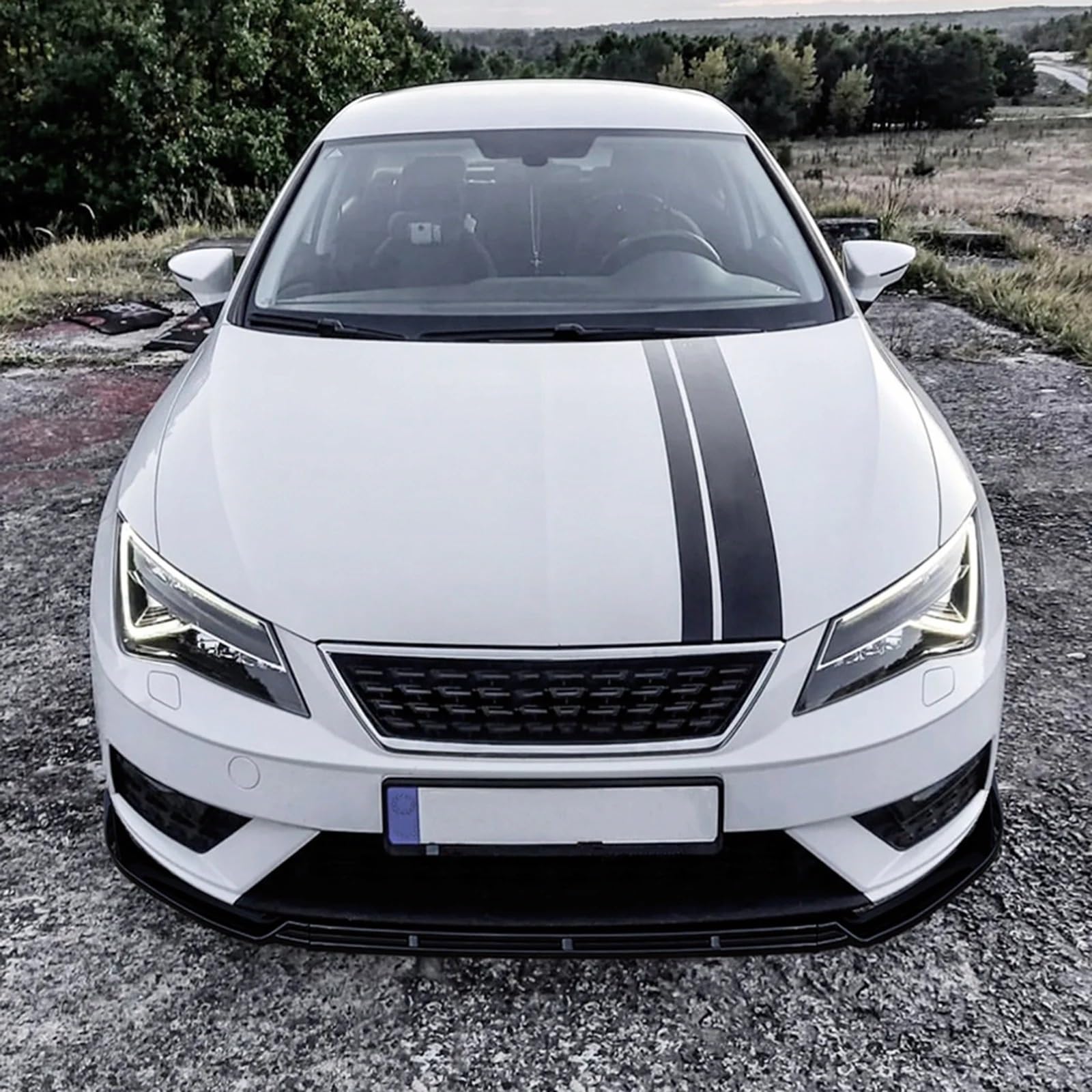 Frontal Alerón Alerón De Parachoques Delantero para Coche Divisor Inferior Labio para Seat para Leon MK3.5 2017-2020 Versión Estándar(Aspecto de Fibra de Carbono.)