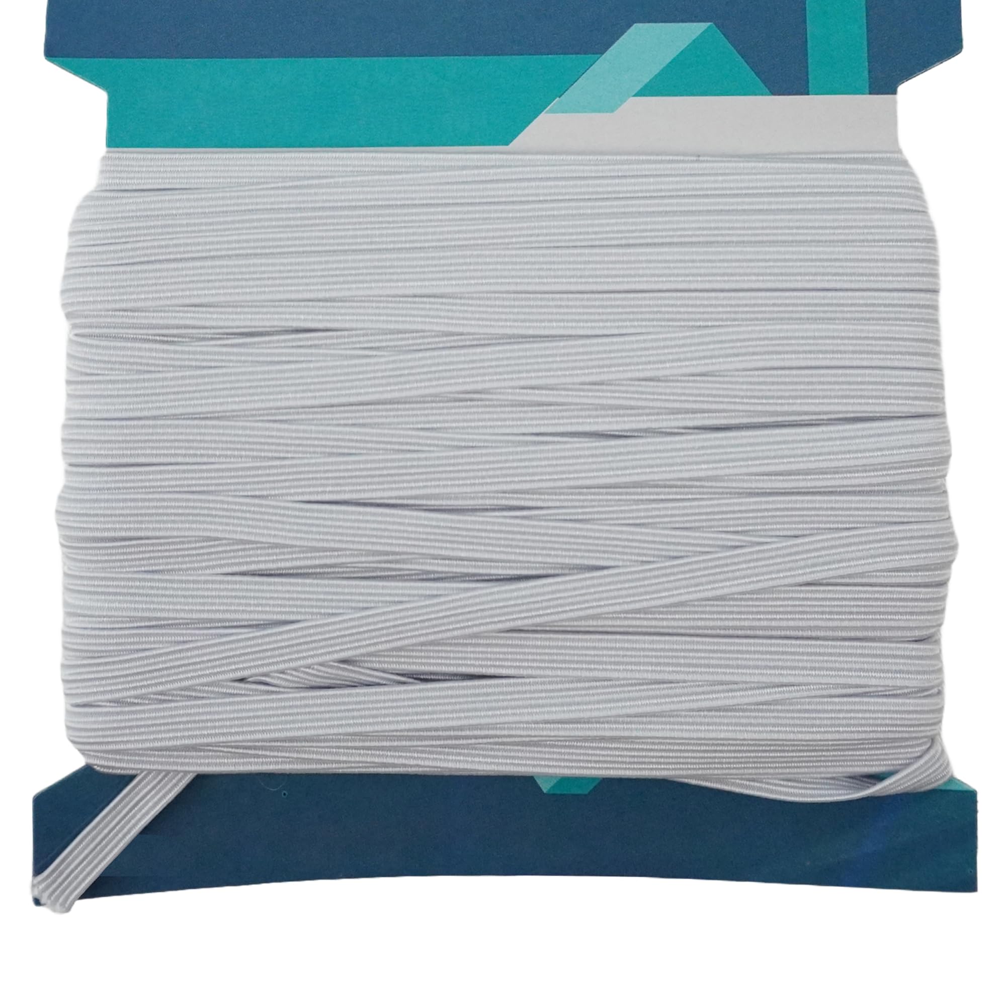 Trimming Shop 7mm Wide, 1 Metre Long - White Elastic Ribbon for Sewing and Crafts - Spool of Elastic Flat Band for Clothing - Stretchy Cord for Skirts and Trousers Waistbands