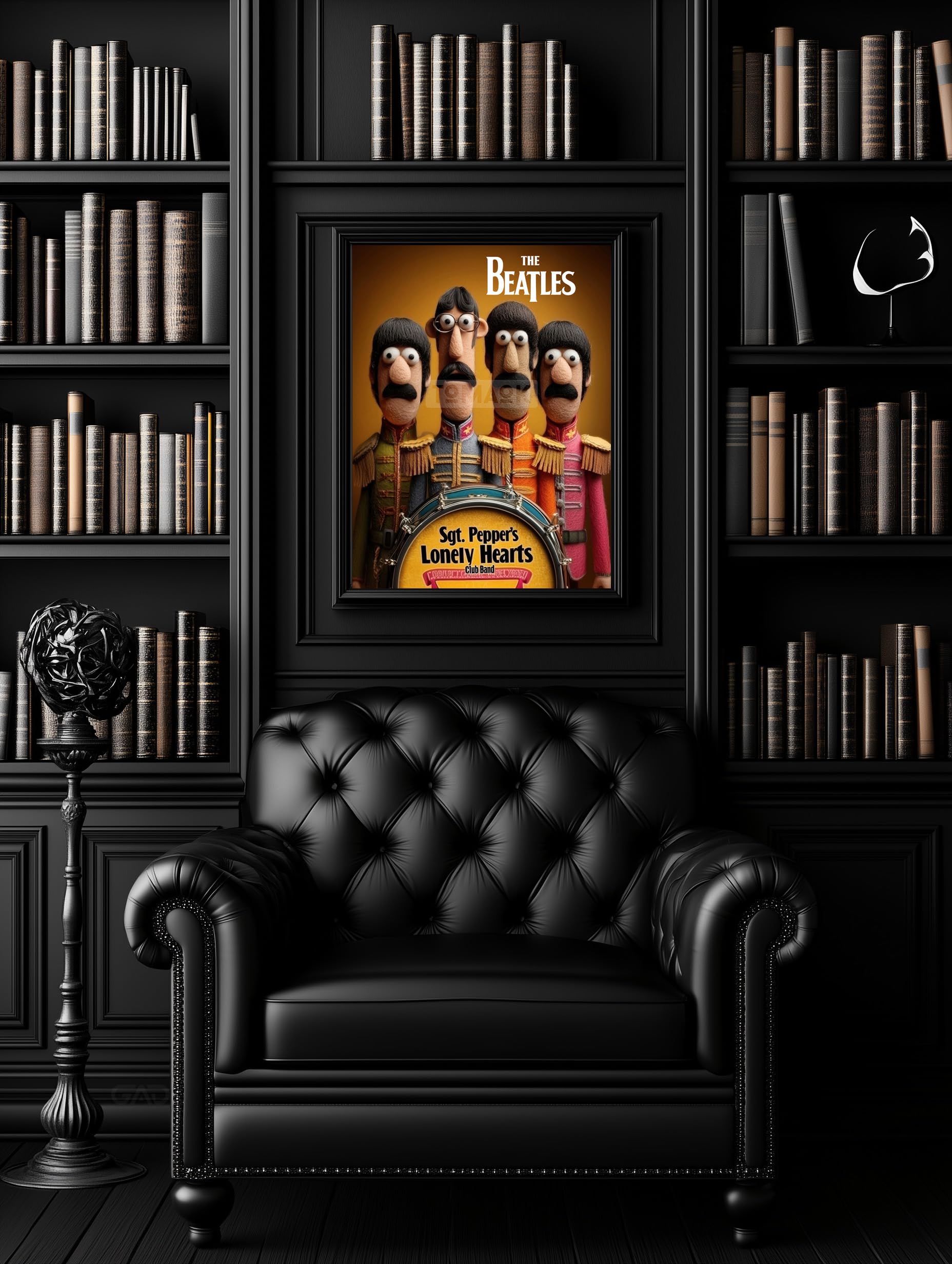 Tomaok Poster The Beatles (cornice non fornita), album sergente Pepper's Lonely Hearts Club Band, fumetto umorismo, fan rock pop, bambola, arte murale