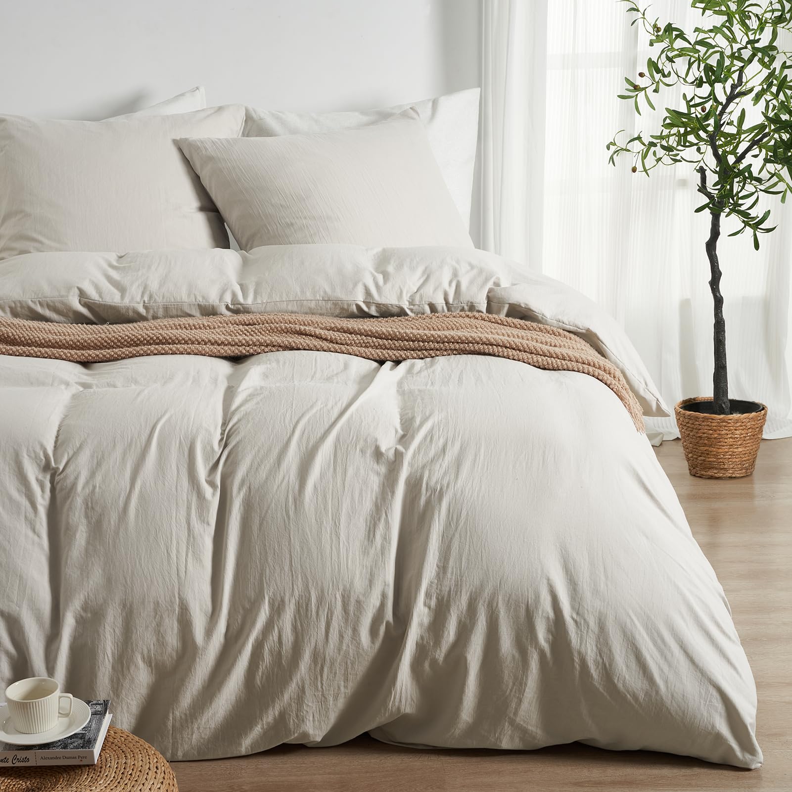 Duvetnova Bettwäsche- Weiche Vorgewaschene ÖKO-TEX Polyester Mikrofaser Bettwäsche-Set