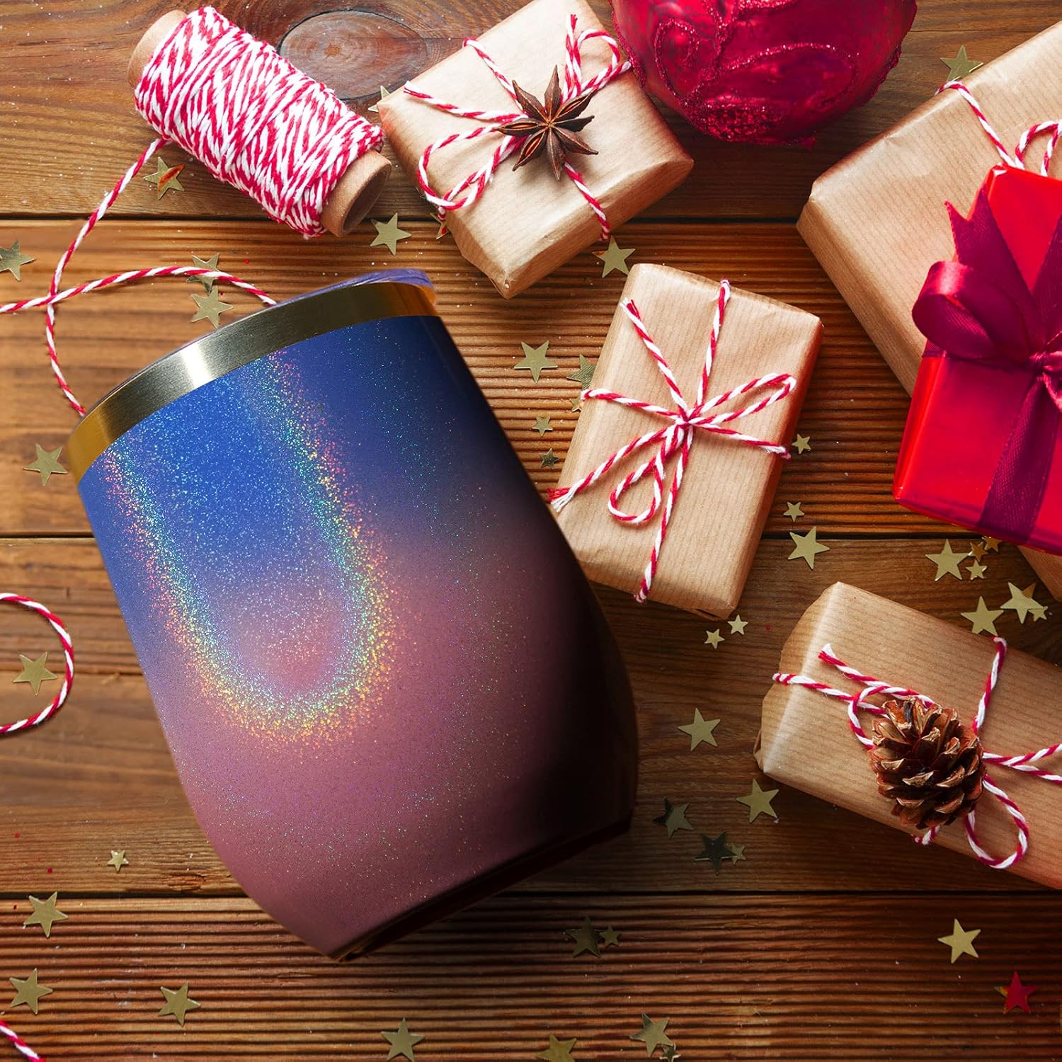 MEWAY 12oz/16 Pack Wine Tumbler Glasses with Lid - Stemless Double Wall Vacuum Stainless Steel Glitter Tumbler - Keeping Cold & Hot Cup for Coffee,for Women(Gradient Pink,Set of 16) - Image 6