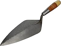 Kraft Tool RO316-12 12" Narrow London Brick Trowel with Leather Handle - Pro Masonry Tool for Veneering & Bricklaying