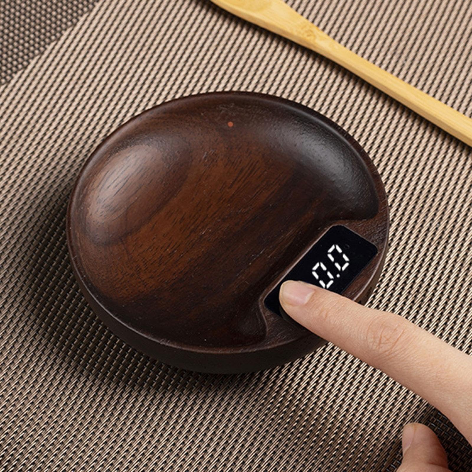 Juego de 3 balanzas electrónicas de madera recargables profesionales para el hogar, oficina, sala de té A