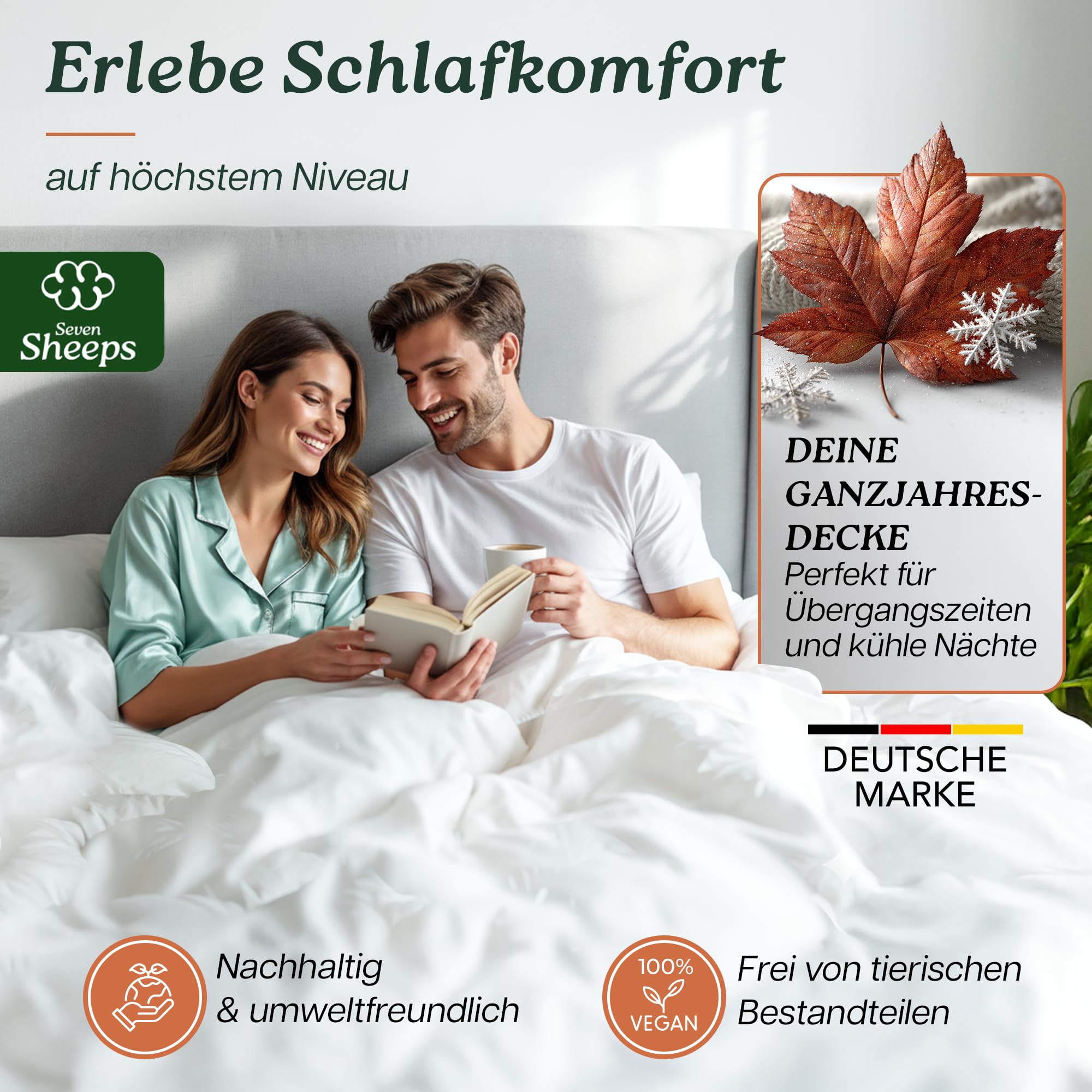 Allergiker Bettdecke 135x200, Ganzjahresdecke, Oeko-Tex, Dermatest sehr gut, Temperaturregulierende, Atmungsaktive Premium Duvet, Waschbar bei 60°C