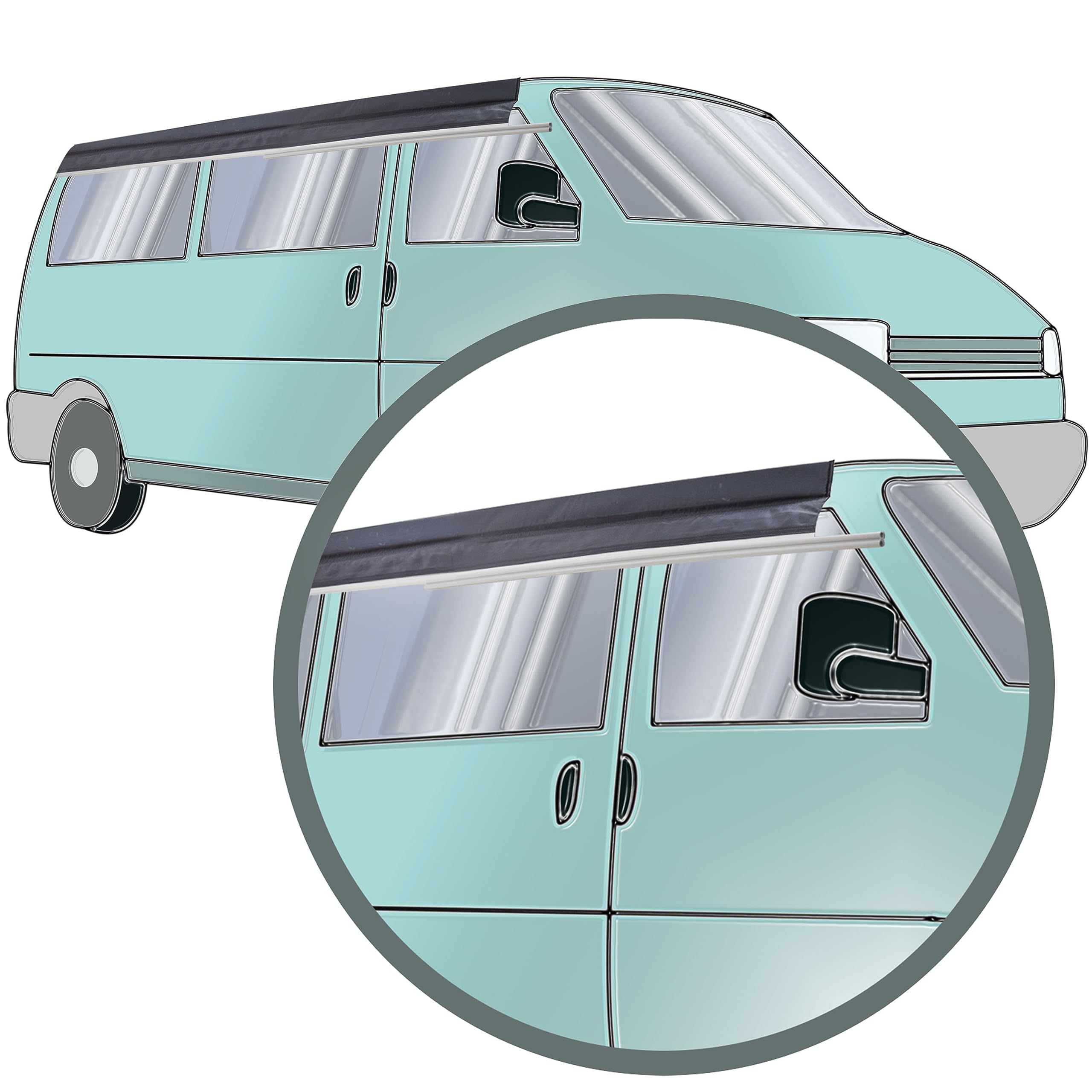 Adaptateur Keder Magnétique 3m Auvent Rail Store 6mm Camping-Car Caravane