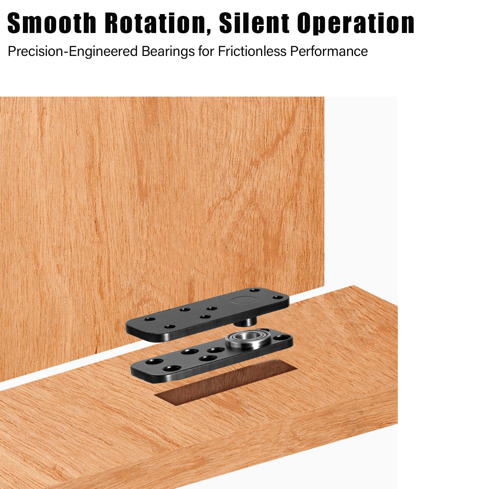 Cokritsm Hidden Hinges Heavy Duty Pivot Stainless Steel, 360° Rotation Invisible Door Hinges Set Up Down Shaft - Image 4