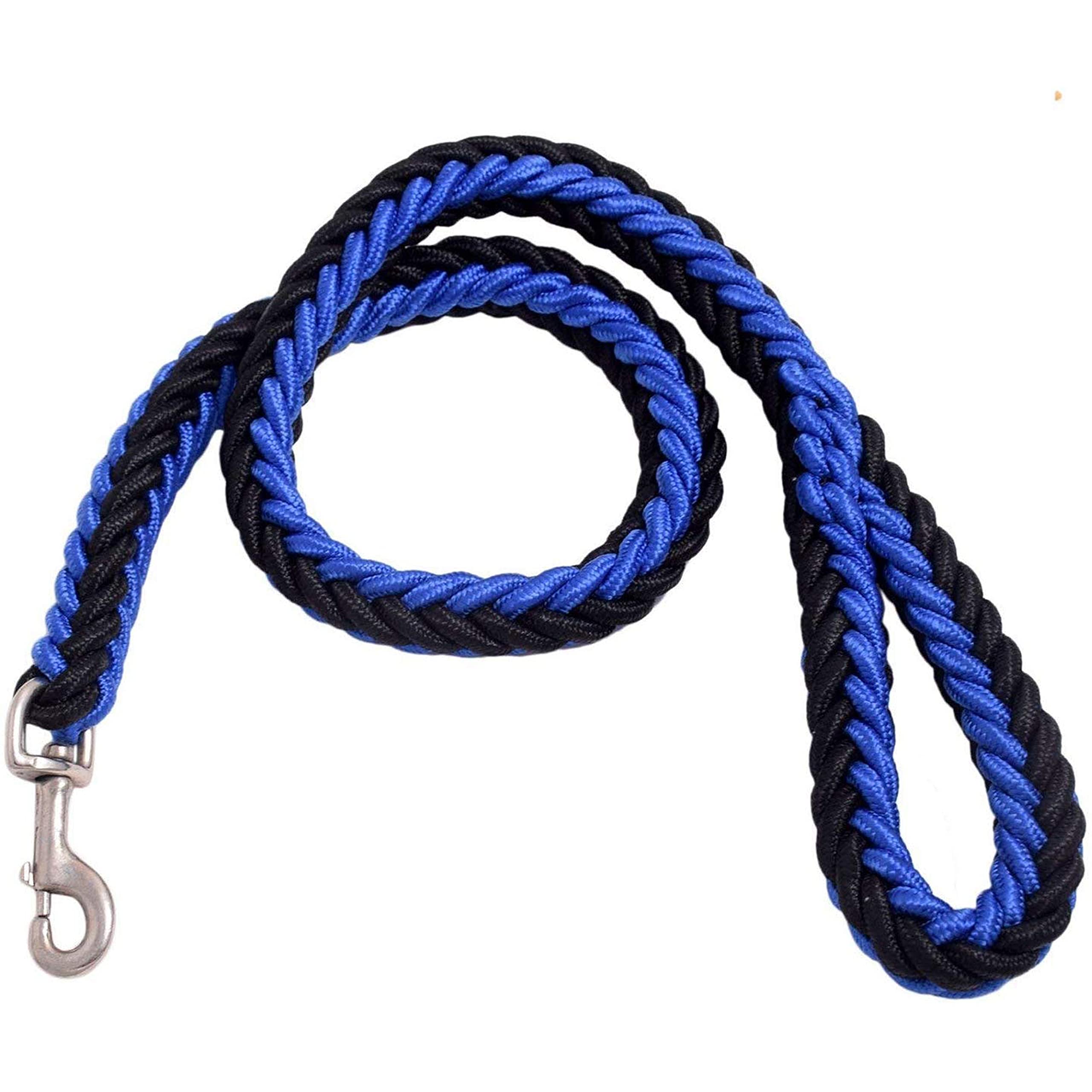 Emily Pets Woven Nylon Dog Leash Harness Set for Pet Dog Training Walking Lead Perfect for Medium Large Dogs with Stain Less Steel (Blue Black) (B08PCTQ15L) Amazon Price History, Amazon Price Tracker