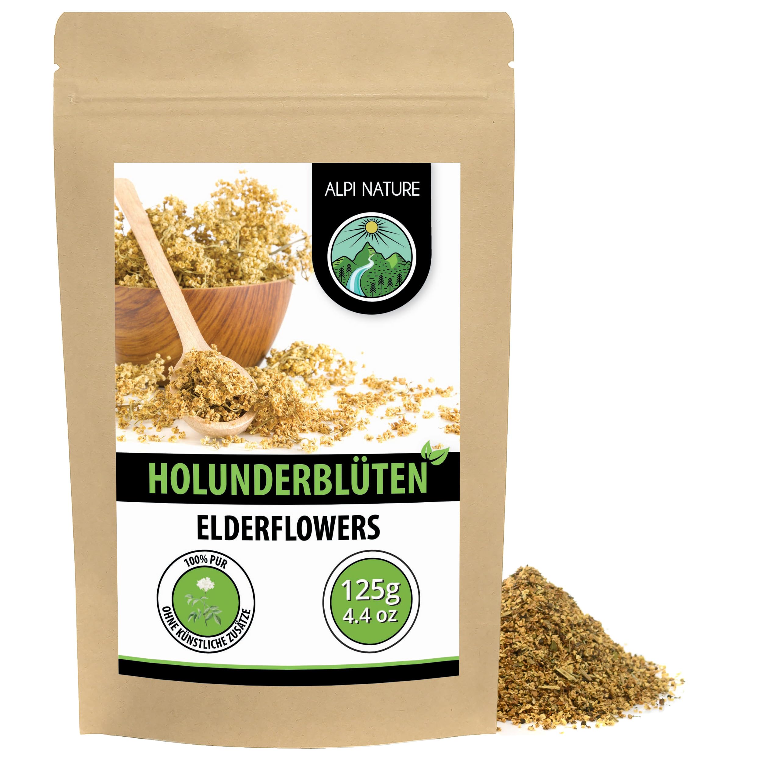 Alpi Nature Holunderblütentee 125g, Holunderblüten getrocknet