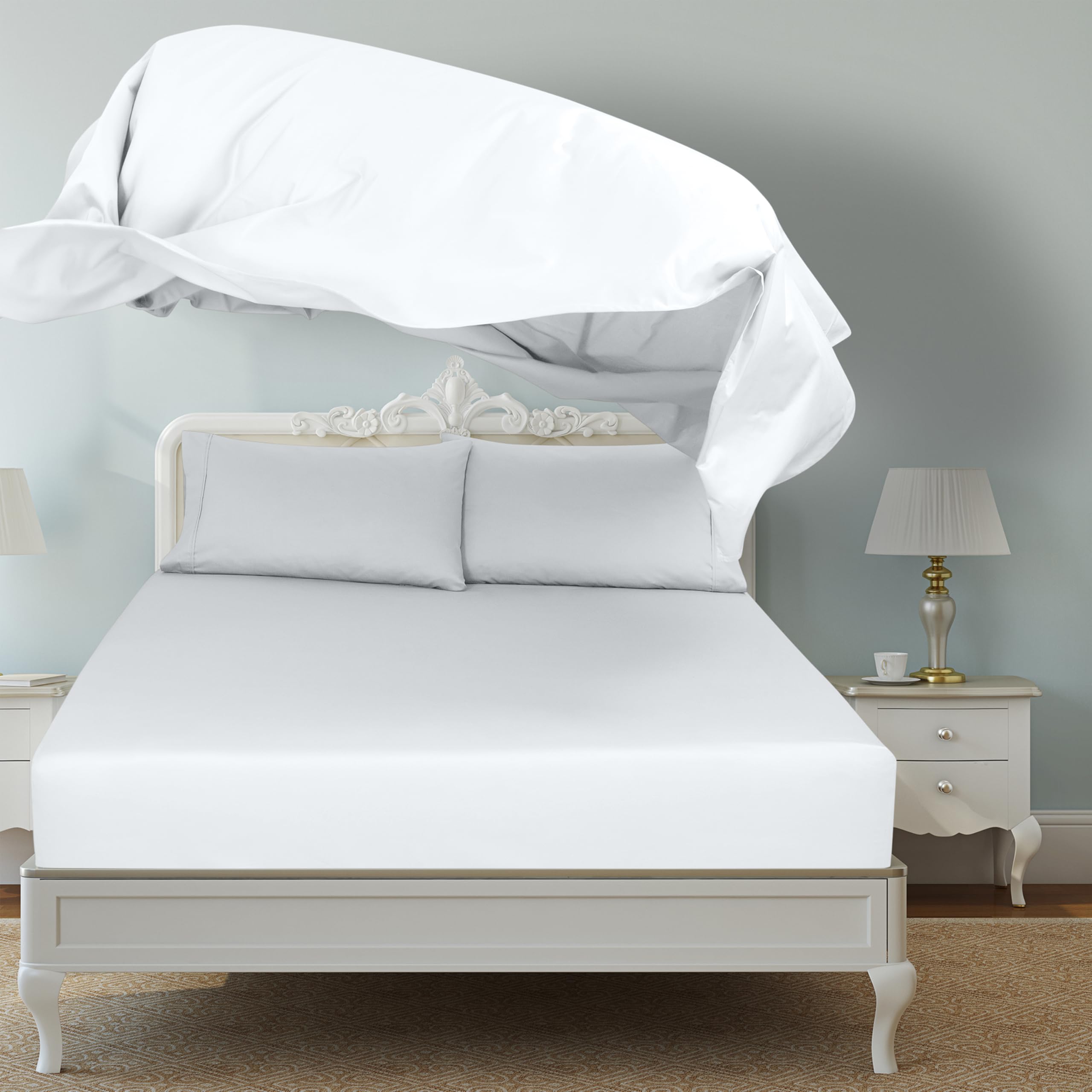 Royale Linens Bettlaken für Kingsize-Bett, gebürstete 1800 Mikrofaser, ultraweich und atmungsaktiv, Knitter- und schmutzabweisend, Hotelqualität, Bettlaken separat erhältlich, Oberlaken für Bett