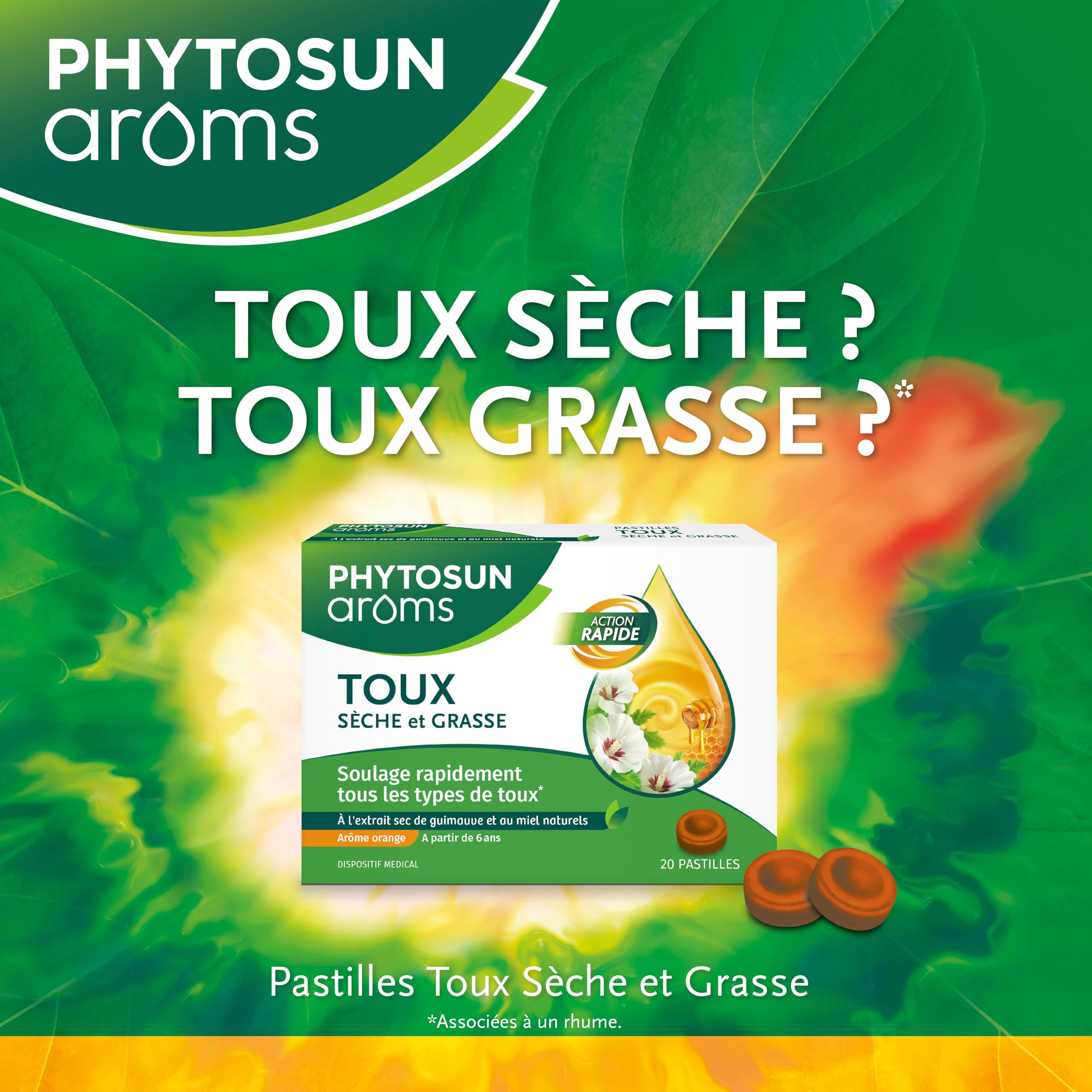 20 pastilles toux sèche et grasse