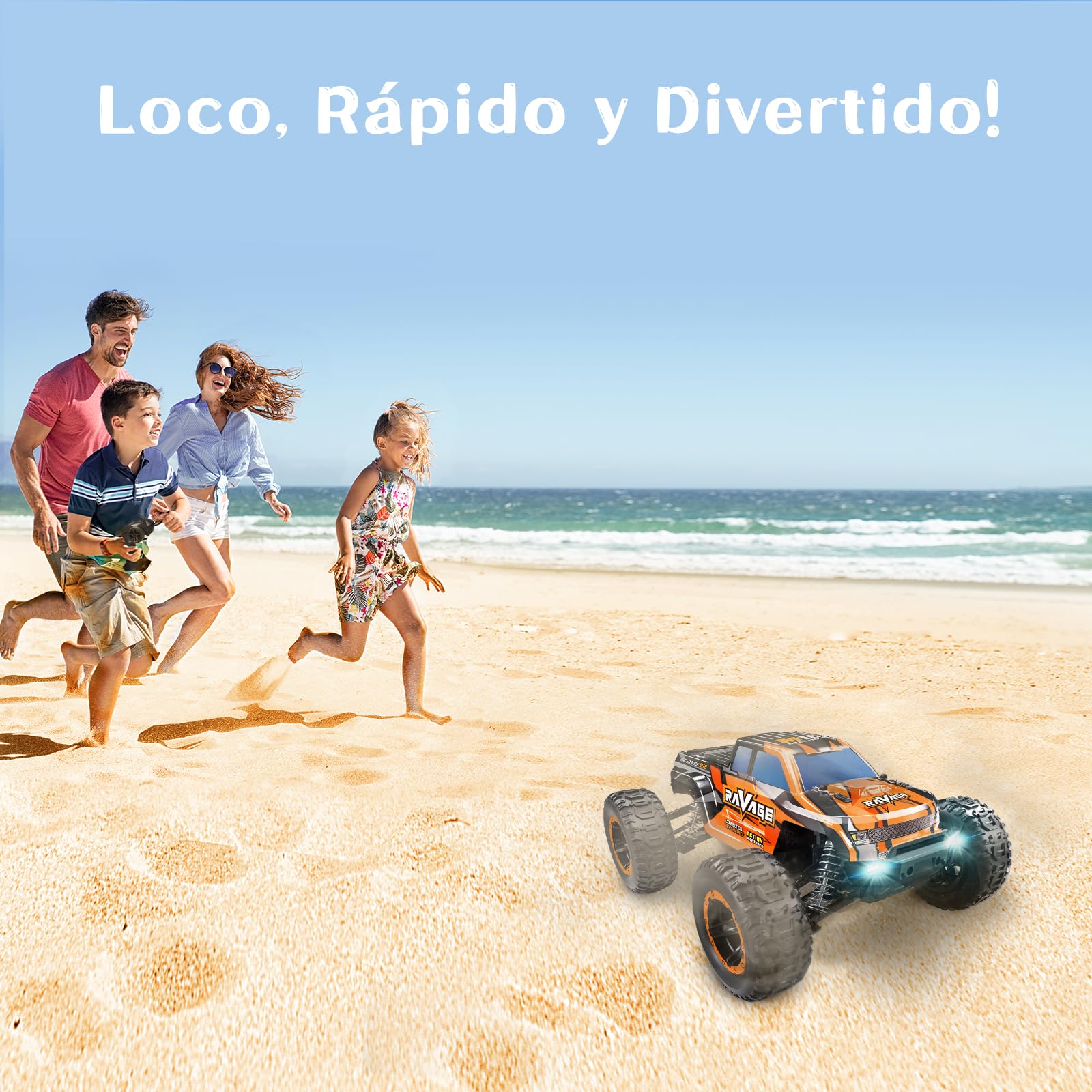Loolinn | Coche Teledirigido Muy Duradero - Escala 1:16, Velocidad Ajustable, Todo Terreno Manejable, Listo para Funcionar, Velocidad Máxima 30 km/h - Coche Teledirigido para Niños y Adulto