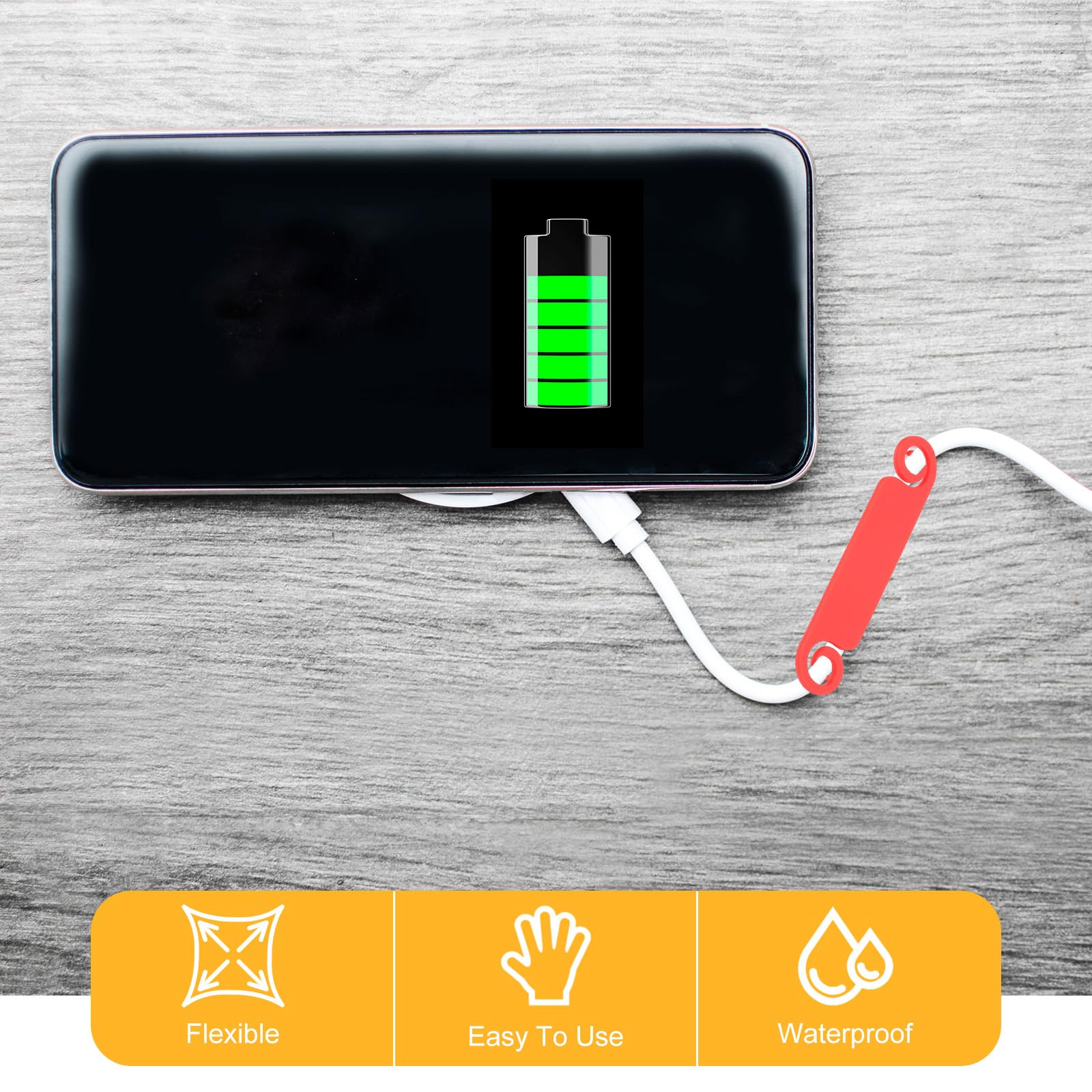 PATIKIL Etykiety kablowe, elastyczne etykiety do zarządzania kablami, znaczniki przewodów kablowych do USB, komputera, ładowarki telefonu, zasilania, 50 szt. (białe)