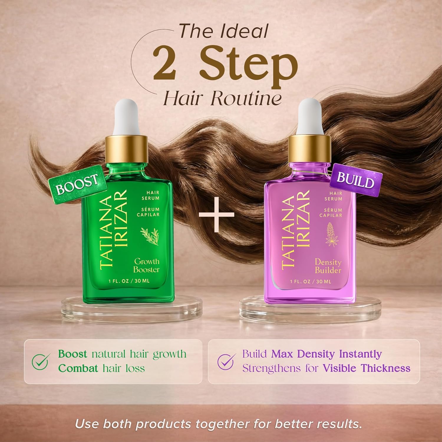 Caffeine Hair Growth Serum Women Made in USA - Hair Density Serum Non-Greasy Biotin Rosemary & Amla with Caffeine - Scalp Peptide 1 Fl.Oz Natural Residue-Free - Growing Scalp Women Regrowth Treatment - Image 2