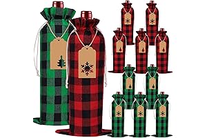DULEFUN Christmas Wine Bags, Reusable Cloth Wine Bags for Wine Bottles Gifts