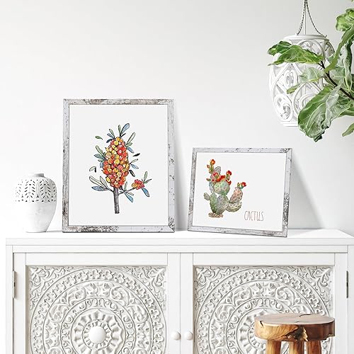 Miniatura 5 de Edenseelake Juego de 15 portarretratos de 11 x 14 pulgadas, marco de madera blanca envejecida de 11 x 14 pulgadas para pared o mesa