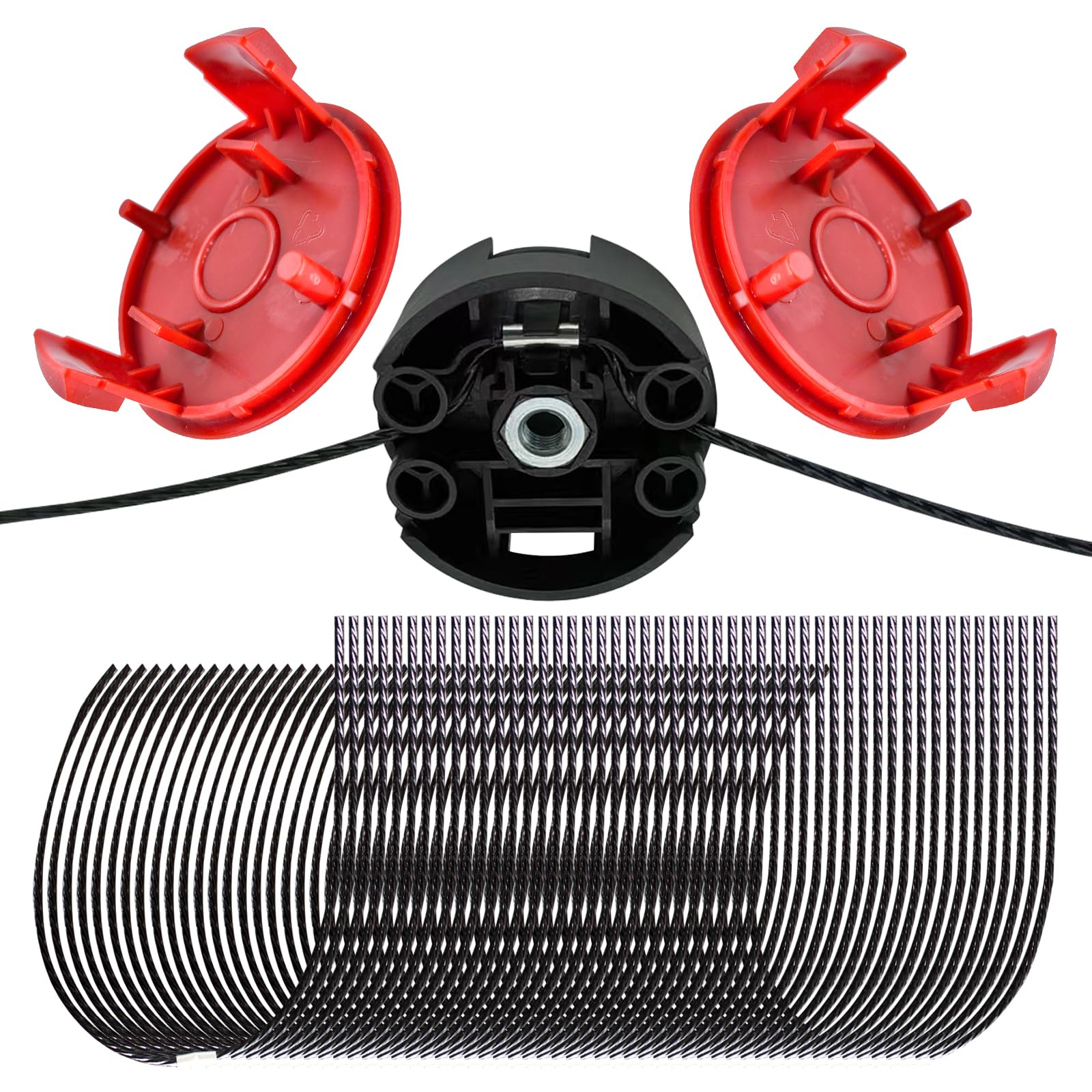 YWNYT Bosch F016800431 Trimmer Line, 37cm x 3.5mm Strimmer Line for AFS 23-37 Brush Cutter, F016F04839 Trimmer Head, F016F04841 String Trimmer Spool Cover (50pcs+2+1)