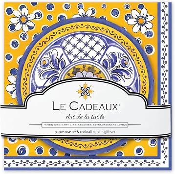Le Cadeaux Cocktail Napkins with Coasters